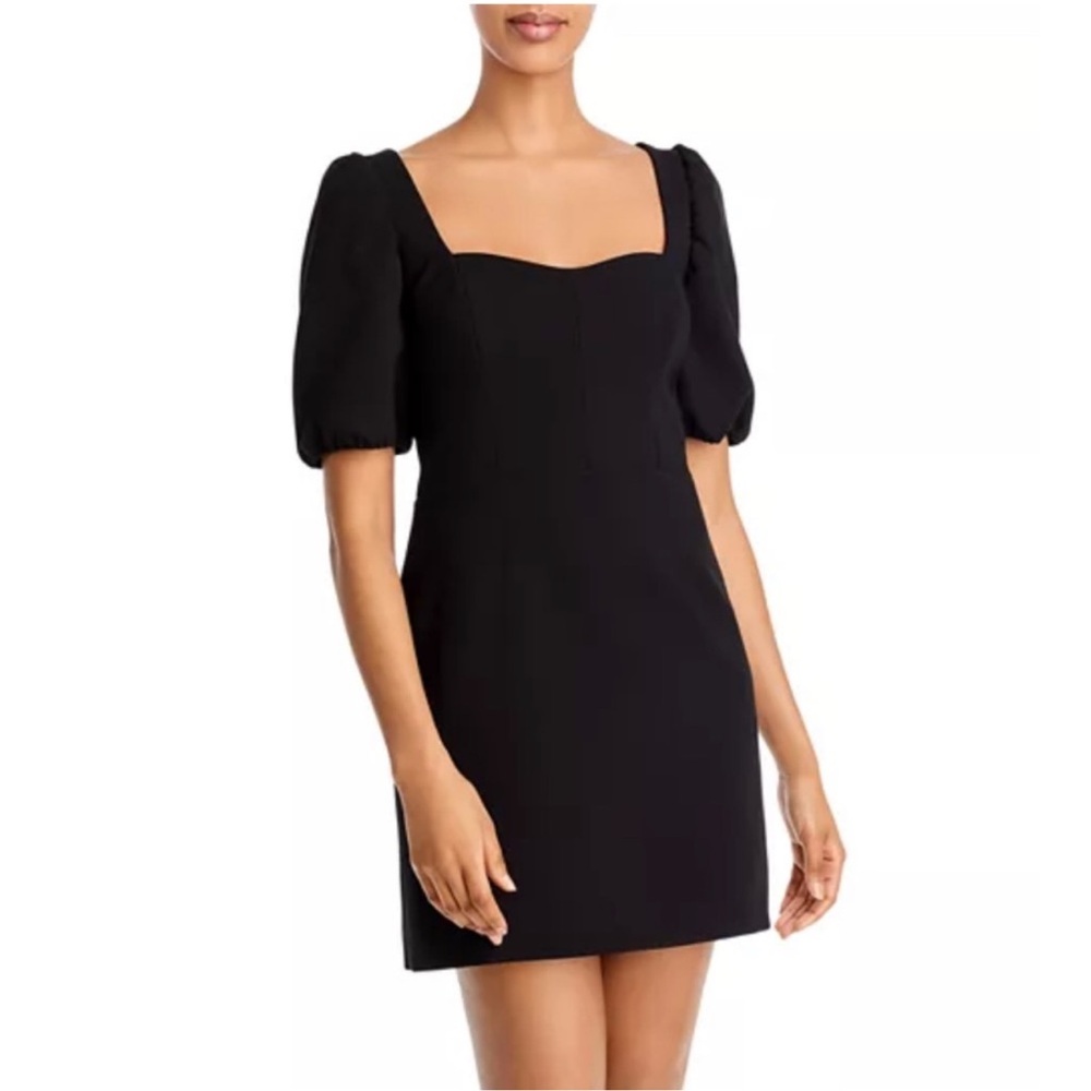 French Connection puff sleeve Whisper dress in black 🖤
